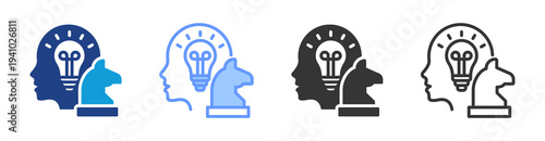 Innovation Strategy icon set multiple style collection