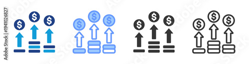 Competitive Advantage icon set multiple style collection