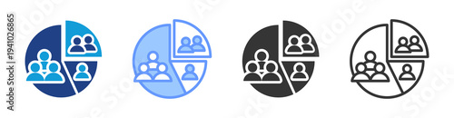 Customer Segmentation icon set multiple style collection