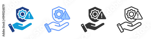 Risk Management icon set multiple style collection