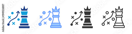 Competitive Strategy icon set multiple style collection