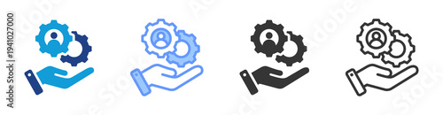 Service Strategy icon set multiple style collection
