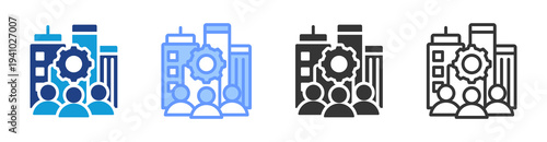 Corporate Governance icon set multiple style collection