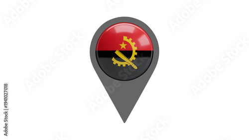 Free Download Angola flag map marker symbol with gear and machete emblem - GFXLoad