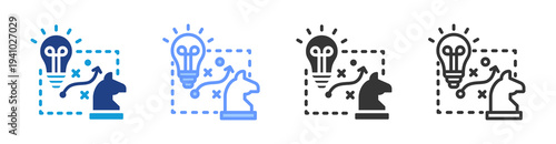 Innovation Strategy icon set multiple style collection