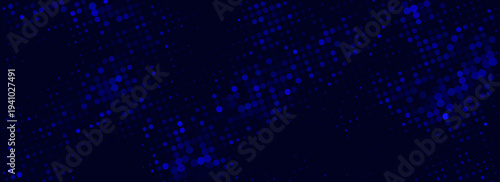 High speed dot moving technology concept. stripes halftone with blue light. speed movement pattern and motion blur over dark blue background. Vector Illustration.