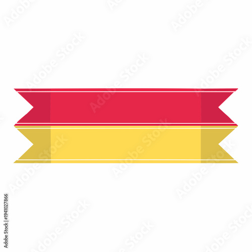 A red and yellow ribbon banner illustration displayed horizontally on a neutral background from a straightforward viewpoint Free Download A red and yellow ribbon banner illustration displayed horizontally on a neutral background from a straightforward viewpoint - GFXLoad