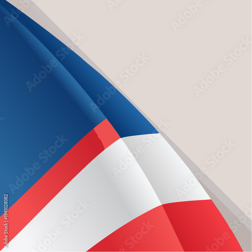 A close-up view of a waving French flag, symbolizing national pride and freedom