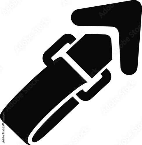 A black and white illustration of a hammer and wrench displayed prominently on a clean white background from a straightforward viewpoint