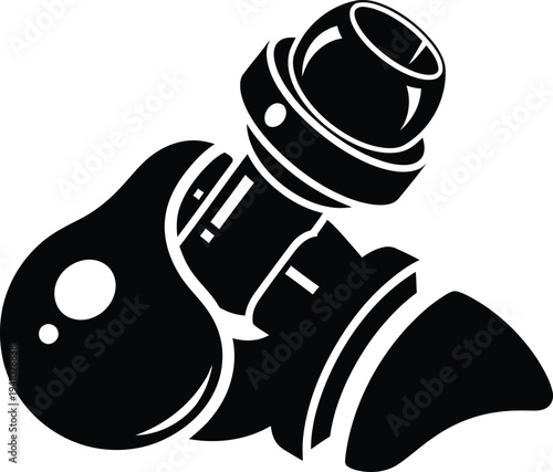 Astronaut in space suit floating in zero gravity environment viewed from above