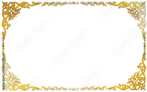 金色の手描き装飾枠。