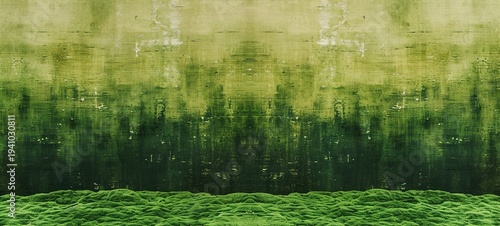 Wallpaper Mural Abstract Green Forest Landscape with Water Reflection Torontodigital.ca