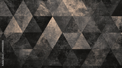 Wallpaper Mural Grunge geometric triangle pattern textured background muted black gray beige Torontodigital.ca