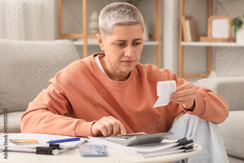 Mature woman in debt with r...