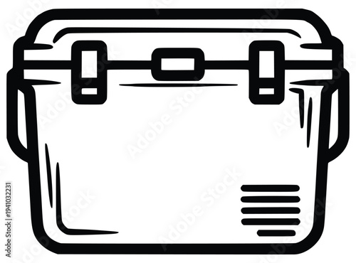 Cooler Symbol: A minimalist illustration of a portable cooler, perfect for outdoor adventures and keeping refreshments chilled.