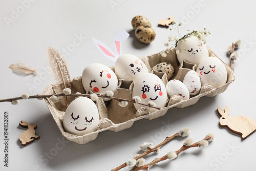 Tray of cute painted Easter...