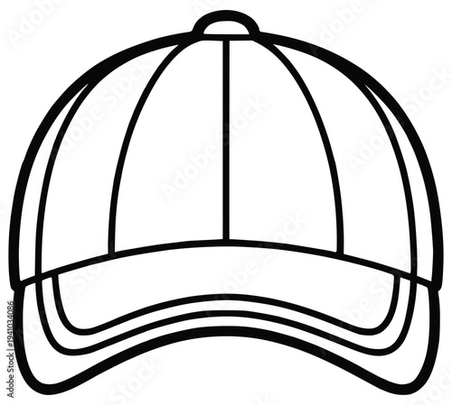 Classic Cap Silhouette: A simple outline of a classic cap, ready to be customized and brought to life, embodies timeless style and versatility.