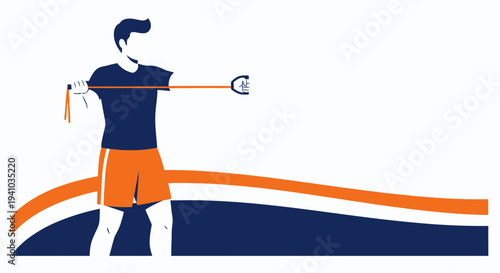 Man exercising with resistance band, fitness, strength training, healthy lifestyle, sports