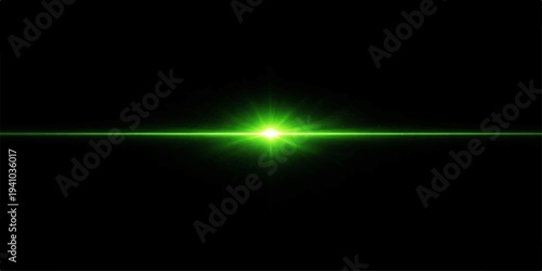 An abstract green light energy background with glowing rays and blue digital motion lines creates a bright flare effect on a dark black space art design