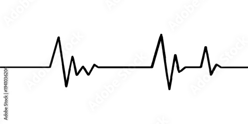 A medical electrocardiogram illustration features a red heart beat pulse line forming a heart shape on a digital cardiology monitor chart to track health rate and life rhythm