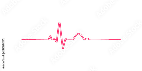 Medical 3D vector illustration of a heart pulse line forming a love symbol on an ECG cardiogram monitor for healthcare and business concepts