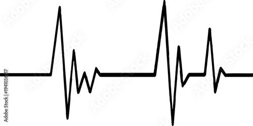 Vector illustration of a medical ECG monitor display showing a red heartbeat pulse wave on an abstract cardiogram graph background