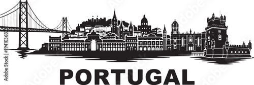 Stunning Lisbon cityscape with iconic bridge and historic buildings in Portugal