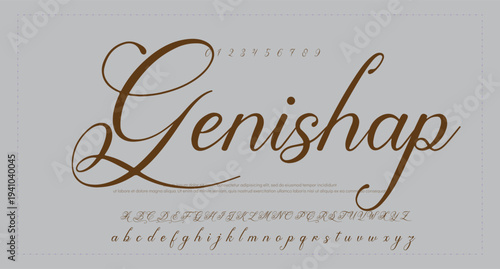 Hand drawn vector alphabet. Modern monoline signature script font. Elegant Signature Font. Best Alphabet Beautiful Calligraphy Signature Font 