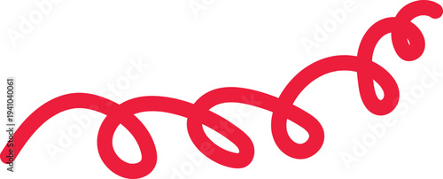 The one depicted has a red coiled line that resembles a telephone cord ladder. This design choice creates a visually striking contrast, highlighting the vibrant red.