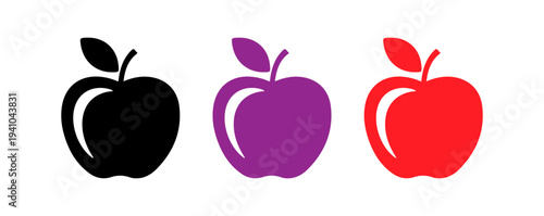 Set of colorful apple icons