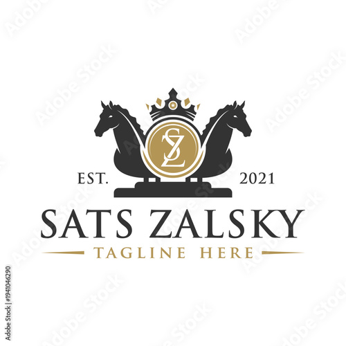 vintage two horse heads logo