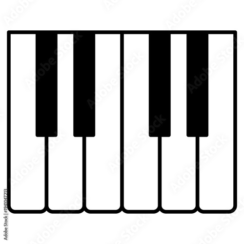 Piano Keys Vector Illustration Isolated on White