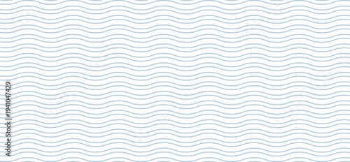 Seamless Wave Pattern, Hand drawn water sea vector background. Wavy beach print, curly grunge paint lines,
