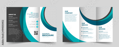 Creative business trifold brochure template. Modern tri fold brochure layout design. Vector