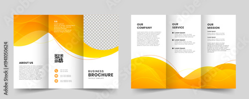 Creative business trifold brochure template. Modern tri fold brochure layout design. Vector