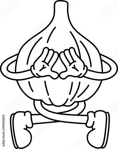 Cute garlic cartoon