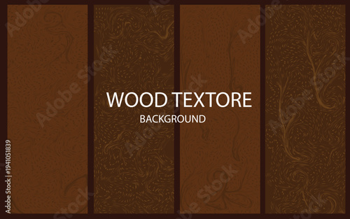Set of dark brown wood texture backgrounds for design