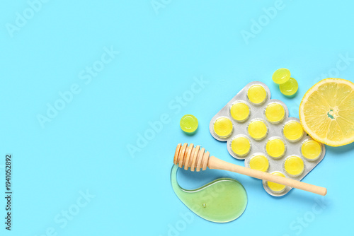 Cough drops in blister with...
