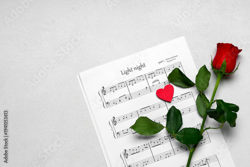 Decorative heart with rose ...