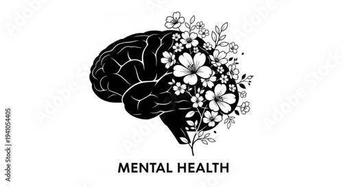 Black and white vector art depicts futuristic structures with technology icons and architectural abstracts.