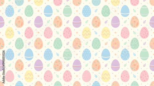 Charming Pastel Easter Egg Seamless Pattern for Spring Celebration Designs and Holiday Backgrounds with Subtle Texture