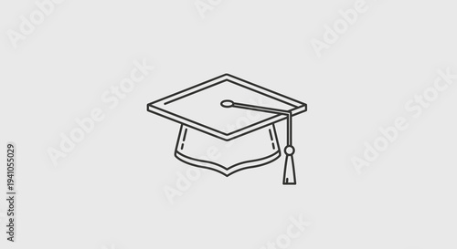 Graduation Cap Vector Illustration, Academic Symbol, Graduation Ceremony and Education Concept Graphic