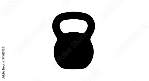 A black kettlebell on a plain white background