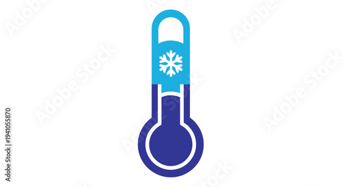 A blue thermometer icon displaying a freezing temperature with a snowflake