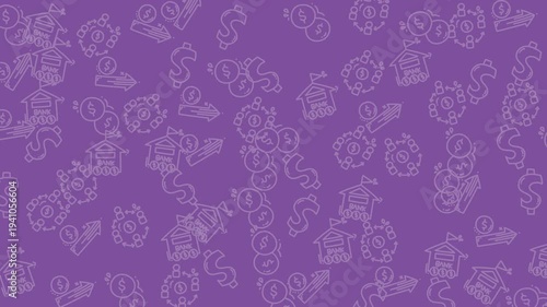 Looping purple science icons seamless pattern animation.