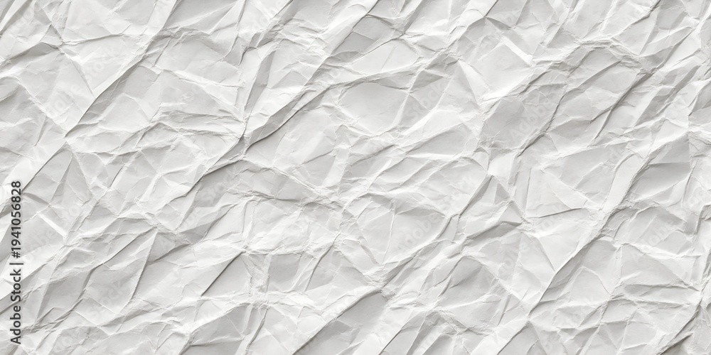 Fototapeta premium Seamless Crumpled Paper Background - Tileable White Texture Pattern