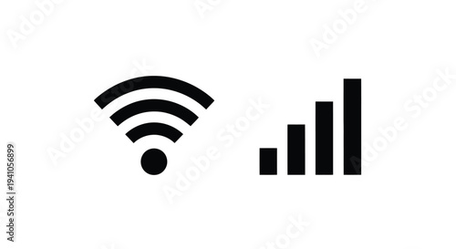 Wireless signal and cellular network strength indicators displayed in black