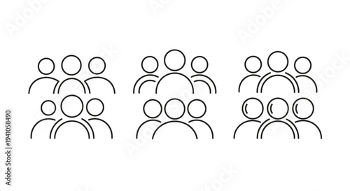 Group of People Icons Vector Illustration, Minimalist Style, Business and Teamwork Concept, Graphic Resource for Web and Print Design