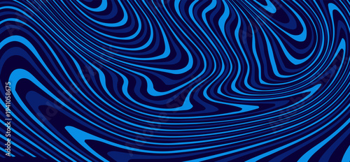 3D Sea Ocean Nautical Depth Topographic Topo Map Banner Background. Curvy Wavy Lines Vector Illustration. Hills, Rivers and Mountains. Geography Concept.