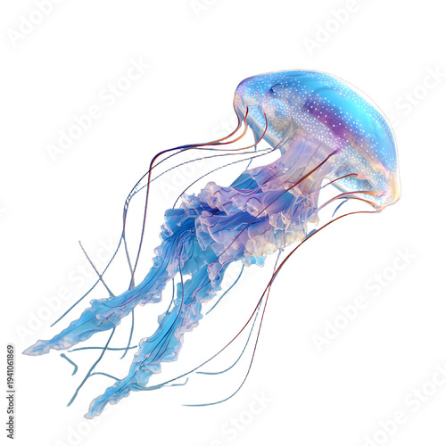 Translucent Jellyfish Swimming In Clear Blue Water for Professional Designs